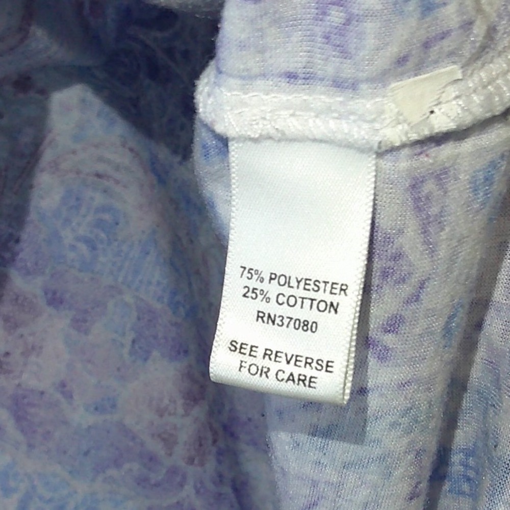 Cato‎ Woman Purple Paisley Rhinestone V-Neck 3/4 Sleeve Tunic Top 22/24W - Picture 4 of 4